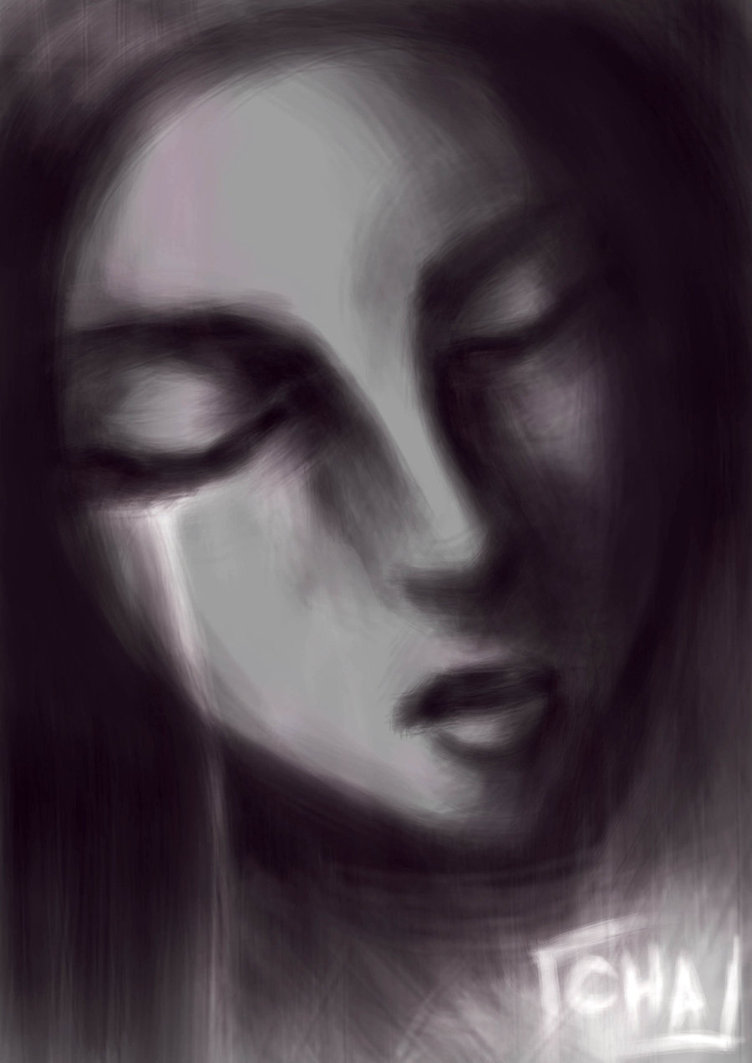 752x1063 Crying Woman By Chiba666 - Painting Of A Woman Crying