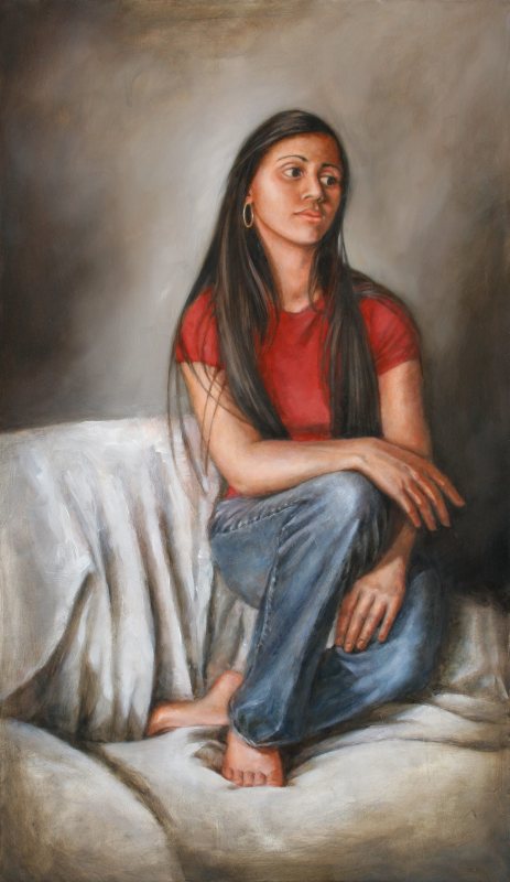 463x800 Portraits Portfolio - Painting Of A Woman Sitting In A Chair