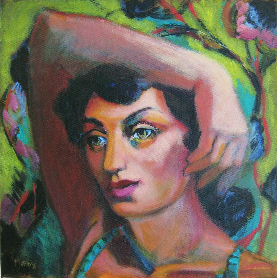 970x976 Figurative Painting Of Woman, Female Figuration, Contemporary - Painting Of A Womans Face