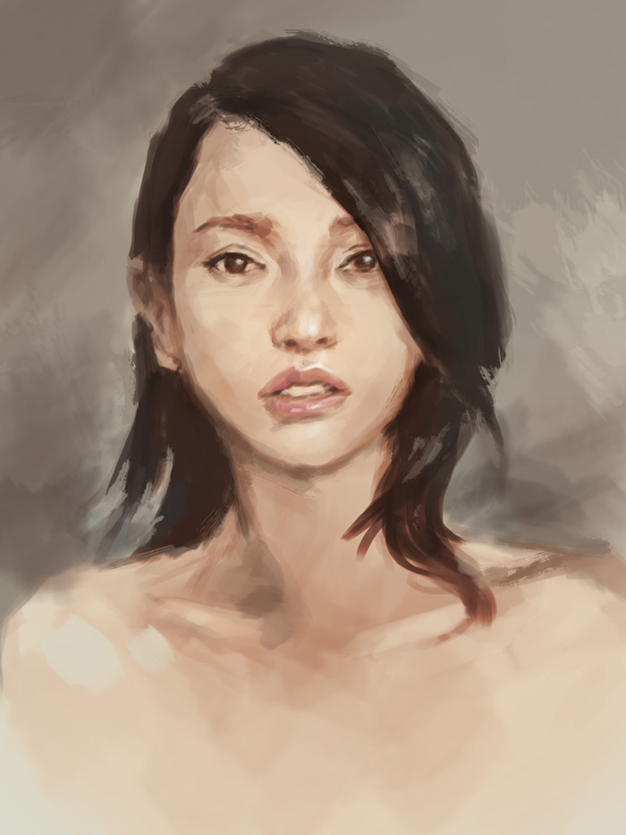 700x933 How To Paint Asian Woman Face Portrait Study - Painting Of A Womans Face