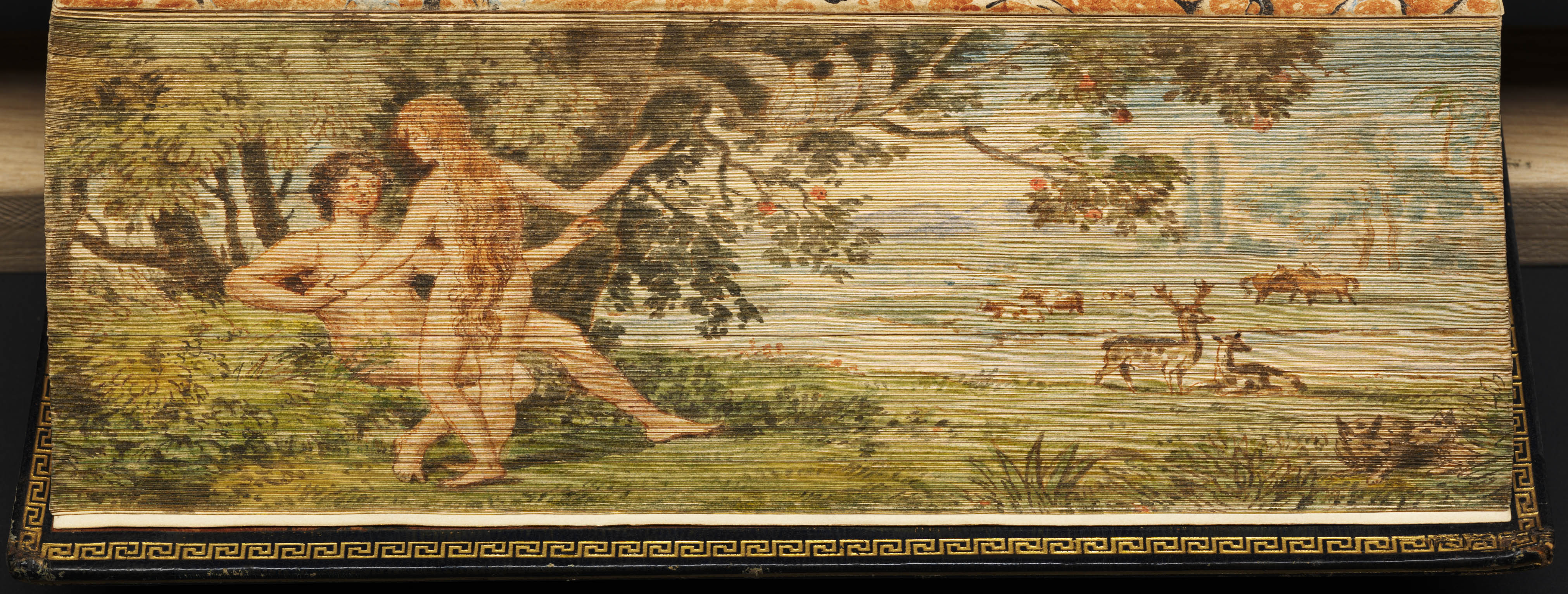 4044x1532 Adam And Eve In The Garden Of Eden On The Edge - Painting Of Adam And Eve In The Garden Of Eden