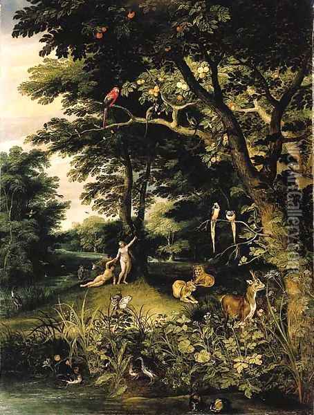 454x600 Adam And Eve In The Garden Of Eden Oil Painting Reproduction By - Painting Of Adam And Eve In The Garden Of Eden