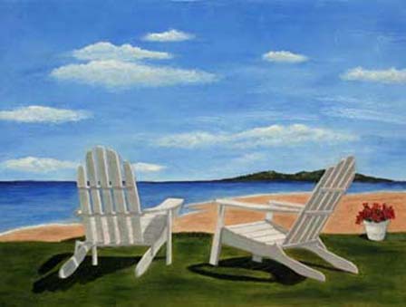 448x339 Knowing Adirondack Chair Paintings Wood Creative - Painting Of Adirondack Chairs