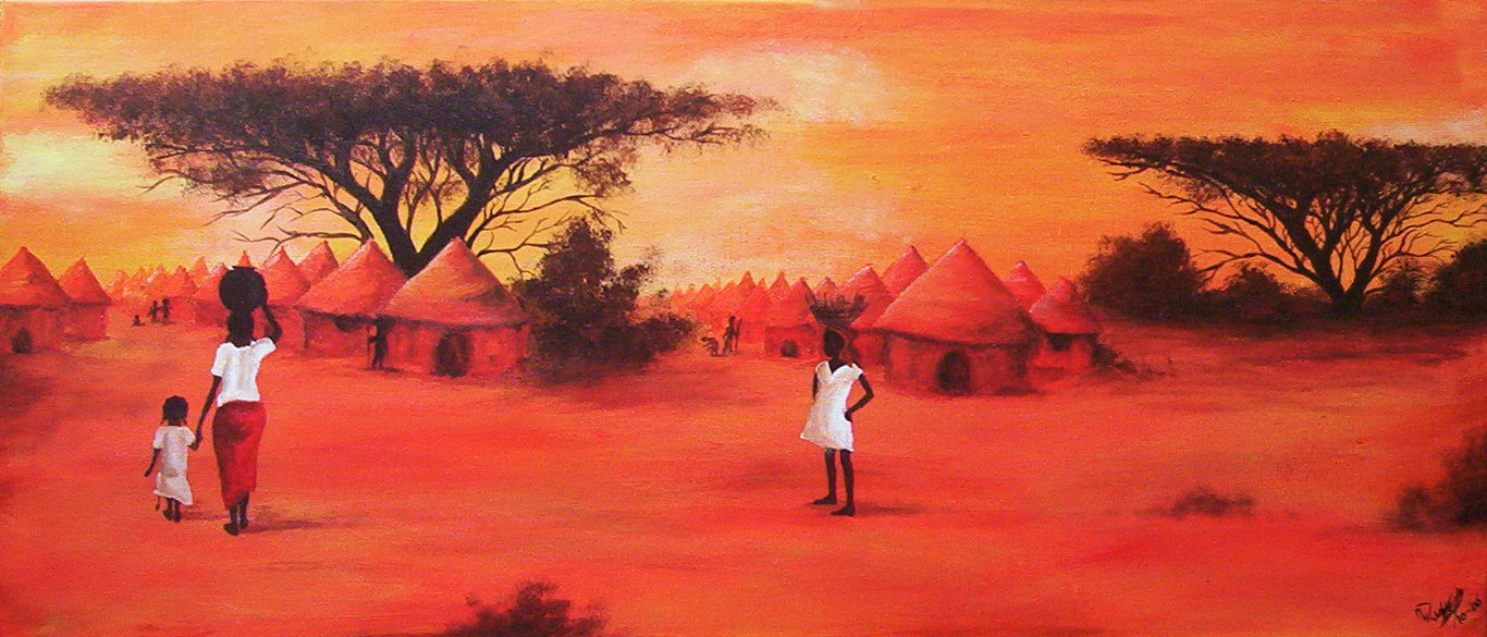 1366x585 African Painting By Arwenevenstar16 - Painting Of Africa