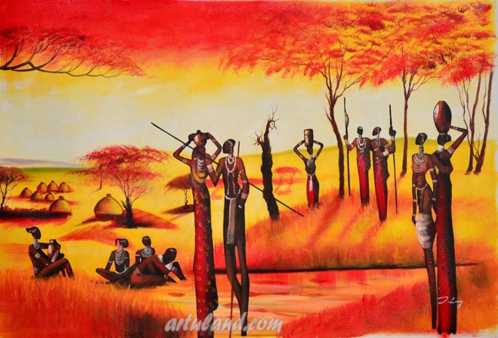 1024x696 Painting Art On Painting Factory - Painting Of Africa