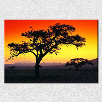 350x350 Wholesale Canvas Printed Painting,trees In A Sunset Scenery - Painting Of Africa