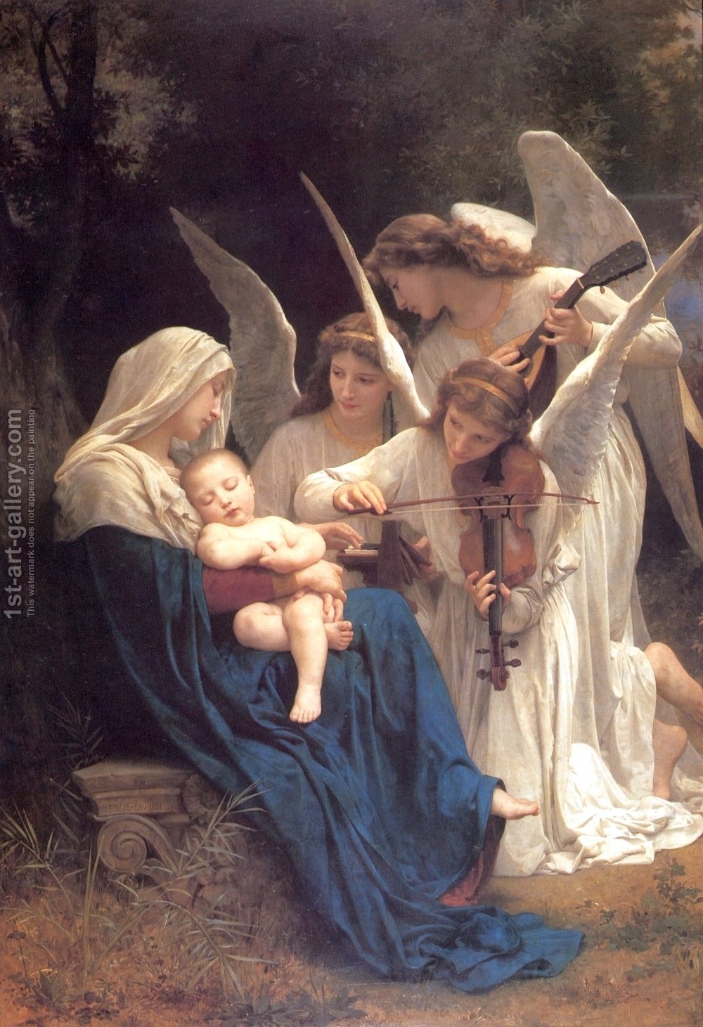 1000x1461 Song Of The Angels William Adolphe Bouguereau Reproduction 1st - Painting Of Angels
