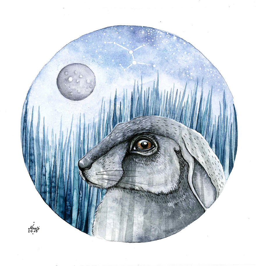 880x914 Watercolor And Ink Paintings Of Animals Bored Panda - Painting Of Animals