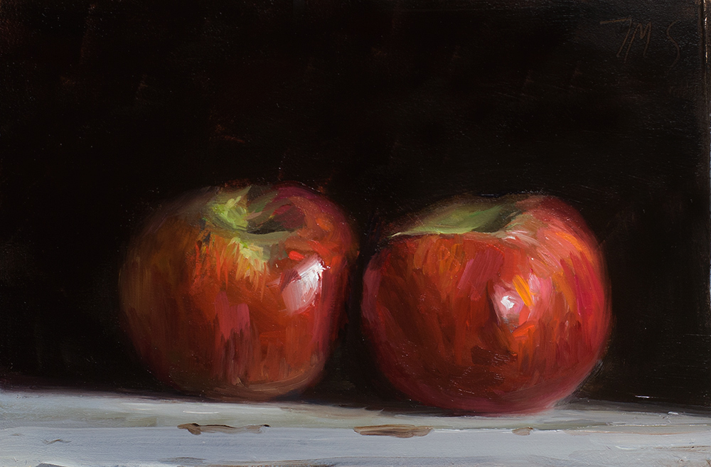 1000x657 Daily Paintings Red Apples Postcard From Provence - Painting Of Apples