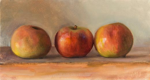 520x277 Daily Paintings Three Apples Postcard From Provence - Painting Of Apples