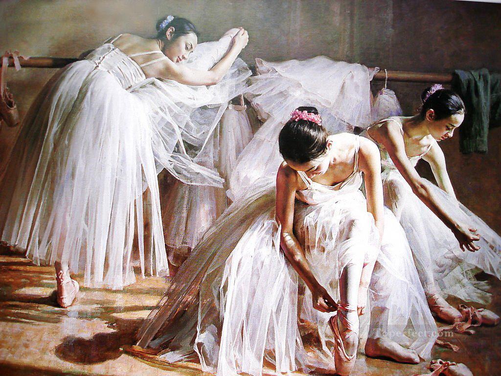 1024x768 Ballerinas Guan Zeju10 Painting In Oil For Sale - Painting Of Ballerinas