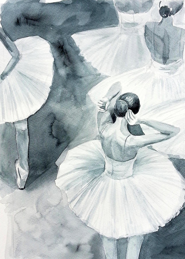 645x900 Behind The Scenes At The Ballet - Painting Of Ballerinas Dancing