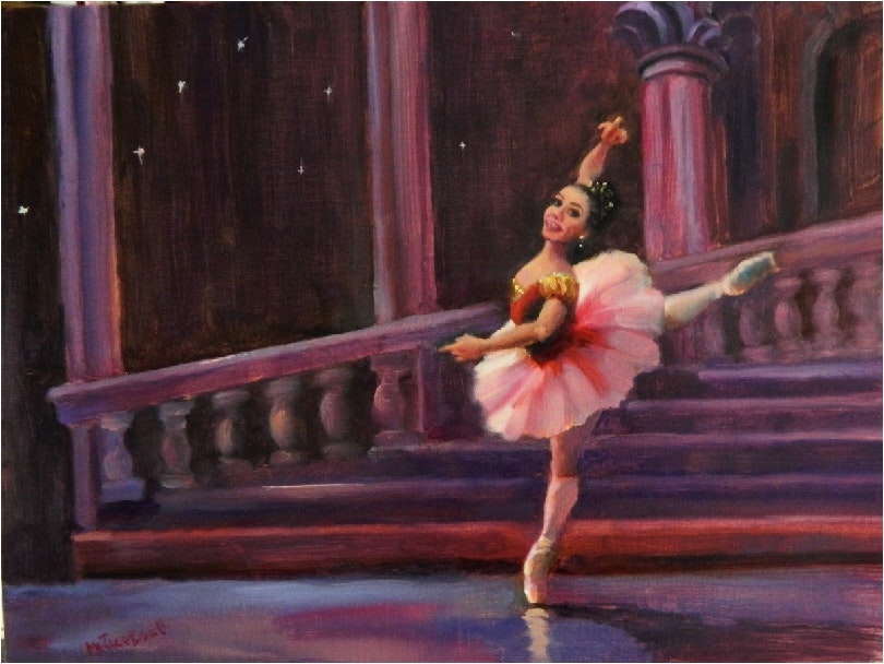 810x608 Princess Aurora , 12x16, Oil, Paintings Of Dancers, Sleeping - Painting Of Ballerinas Dancing