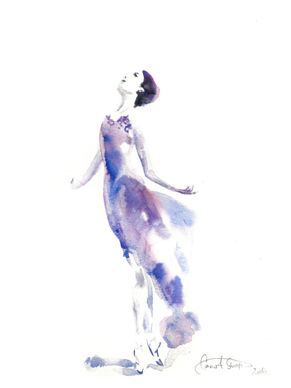 570x760 Ballerina Original Watercolor Painting Dance Ballet Art - Painting Of Ballerinas Dancing