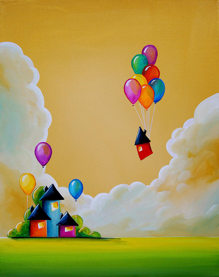 712x900 Life Of The Party Painting By Cindy Thornton - Painting Of Balloons