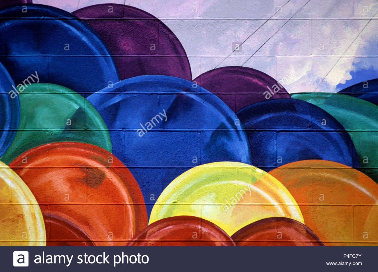 1300x935 Multicolored Balloon Mural With Painting Of Balloons On Cement - Painting Of Balloons