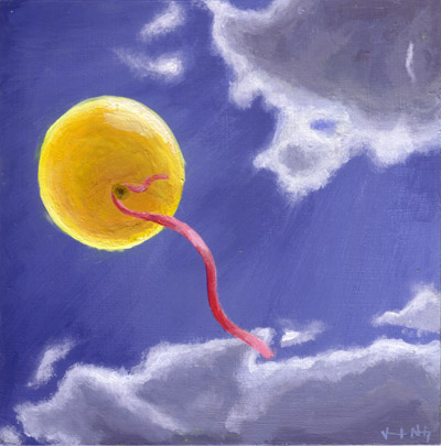 400x405 The Balloon That Got - Painting Of Balloons