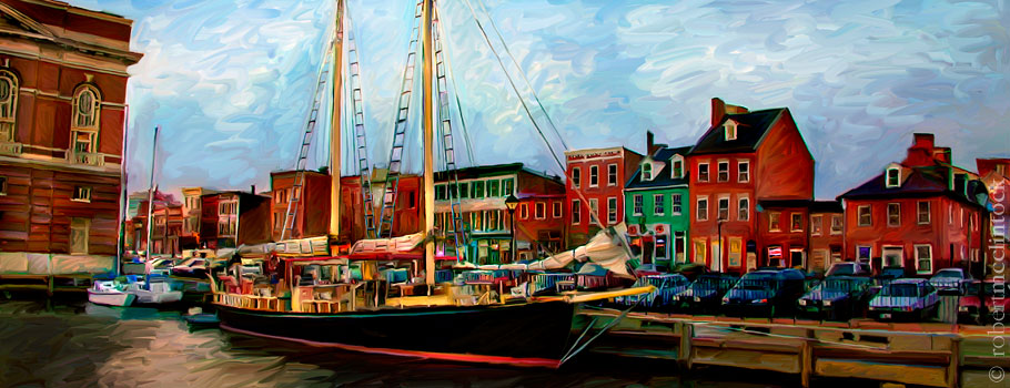 910x350 Fell's Point - Painting Of Baltimore