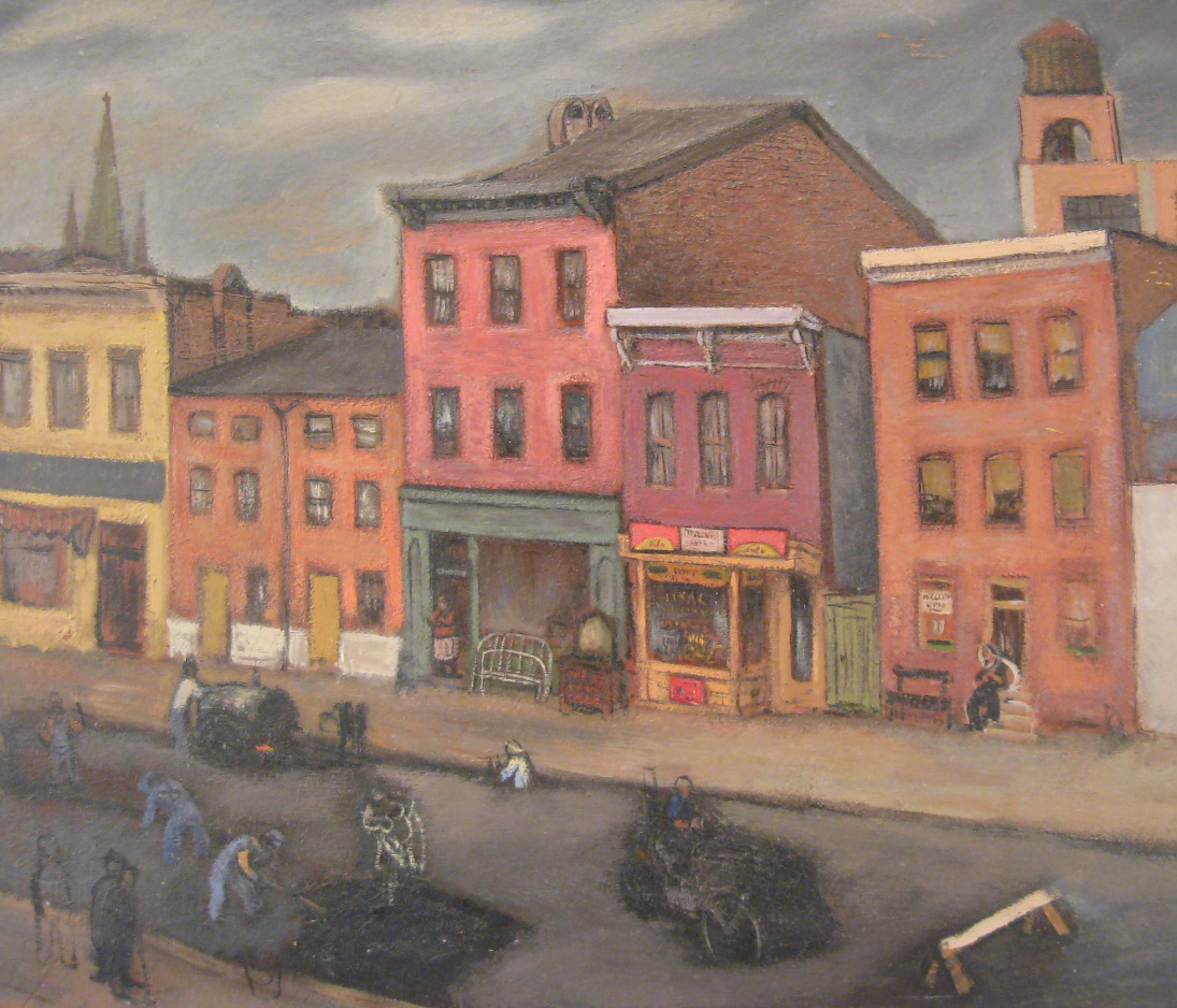 1095x938 Oil On Board By Jacob Glushakow Dubey's Art Amp Antiques - Painting Of Baltimore