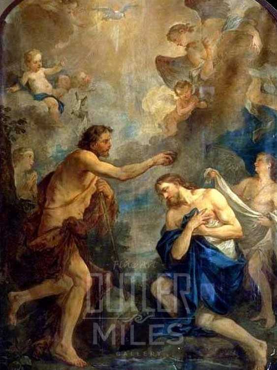 563x751 The Baptism Of Christ By Charles Joseph Natoire Art Reproduction - Painting Of Baptism