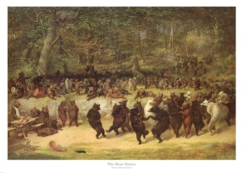 480x343 The Bear Dance, C.1870 Fine Art Print By William Holbrook Beard - Painting Of Bears Dancing In The Woods