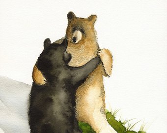 340x270 Bear Art Etsy - Painting Of Bears Dancing In The Woods