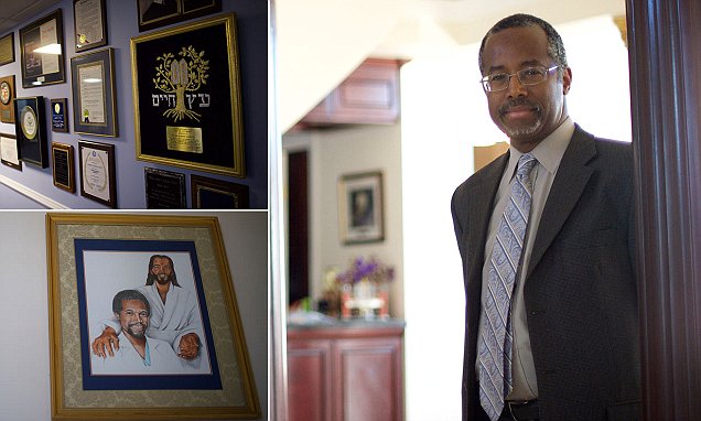636x382 Inside Ben Carson's Home Complete With A Huge Shrine To Himself - Painting Of Ben Carson