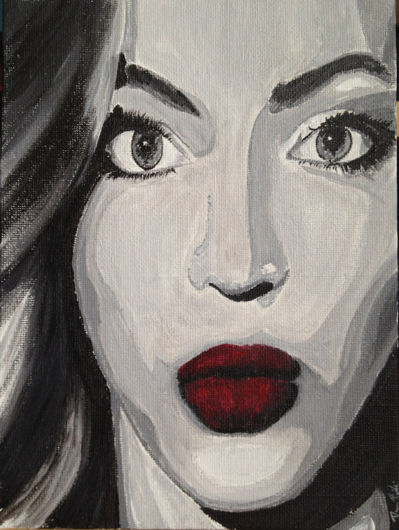 570x756 Black White Red Painting Of Beyonce Beyonce Red Lips Black - Painting Of Beyonce
