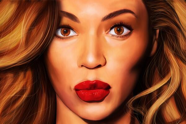 600x400 Sil Christiaens On Twitter Fanart Digital Portrait Painting I - Painting Of Beyonce