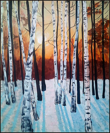 373x450 Paint Bar - Painting Of Birch Trees In Winter