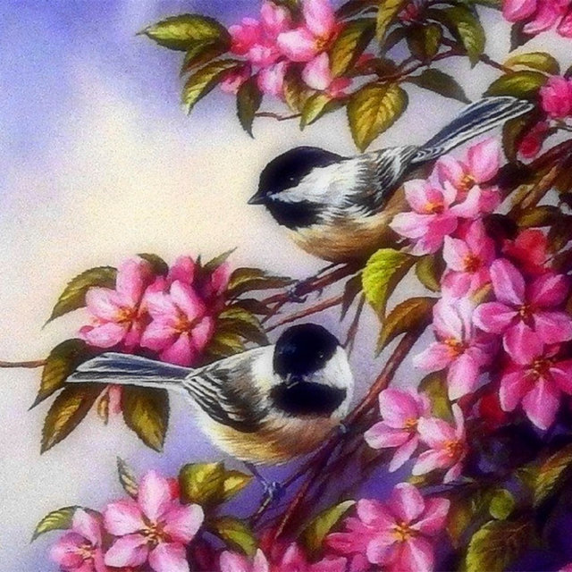 640x640 5d Diamond Embroidery Full Square Drill Diamond Painting Flowers - Painting Of Birds And Flowers