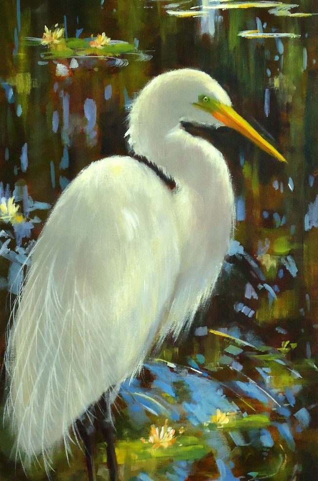 653x986 Workshop Acrylic Painting Winter Garden Art Association - Painting Of Birds In Acrylic