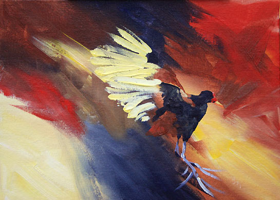 545x391 Flight Of The Cafezinho Bird Art By Bird Artist Kitty Harvill - Painting Of Birds In Flight