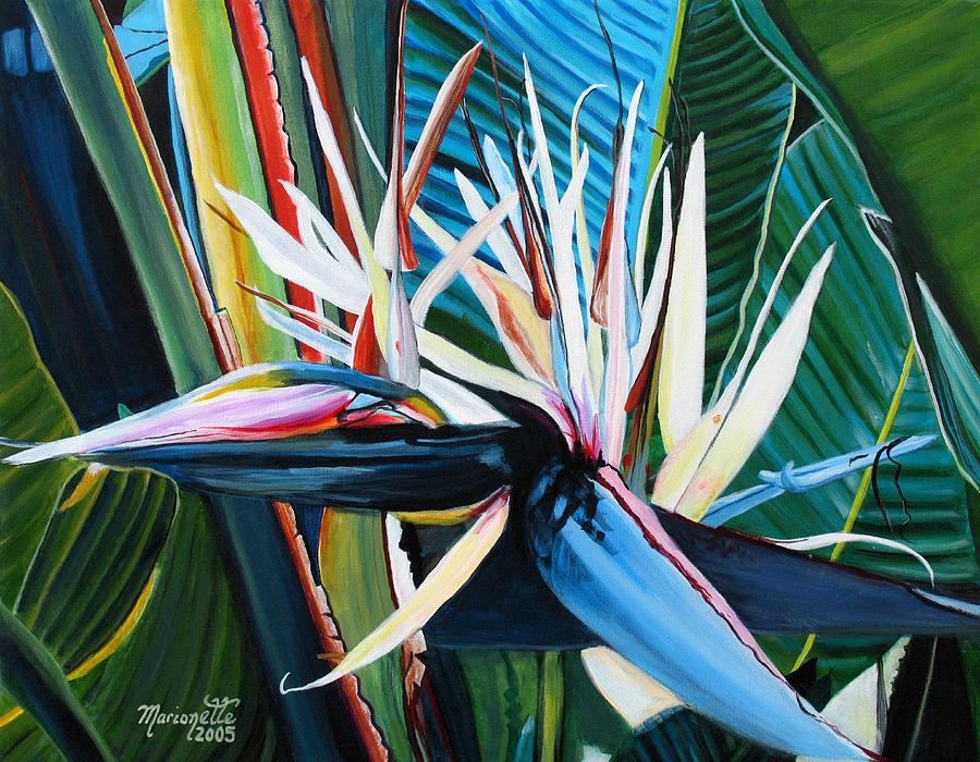 900x700 Giant Bird Of Paradise Painting By Marionette Taboniar - Painting Of Birds Of Paradise Flowers