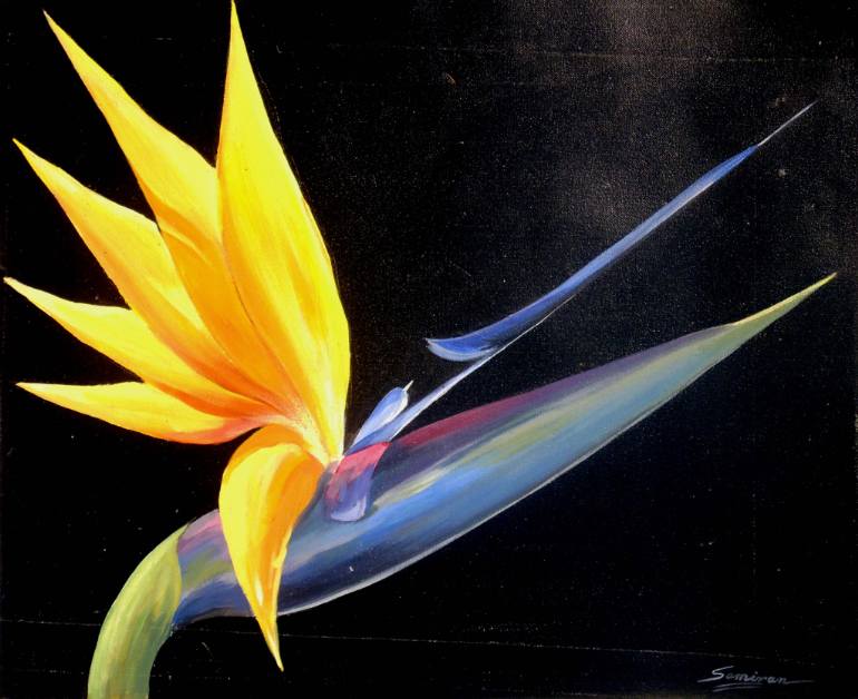 770x628 Saatchi Art Birds Of Paradise Flower Acrylic On Canvas Painting - Painting Of Birds Of Paradise Flowers