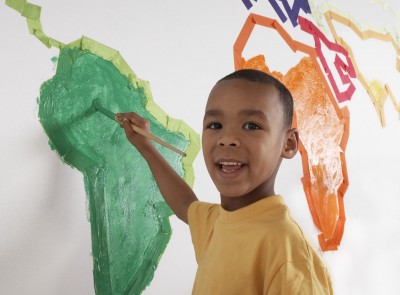 400x295 Collection Of Black Children Drawing High Quality, Free - Painting Of Black Children