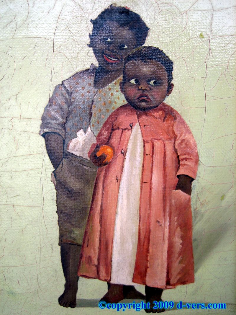 800x1067 Painting Of Black Children, Early 1800's (Close Up) Antique - Painting Of Black Children