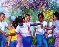 200x160 Black Art Prints And Posters - Painting Of Black Children
