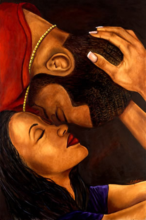500x750 Huge Collection - Painting Of Black Couples In Love
