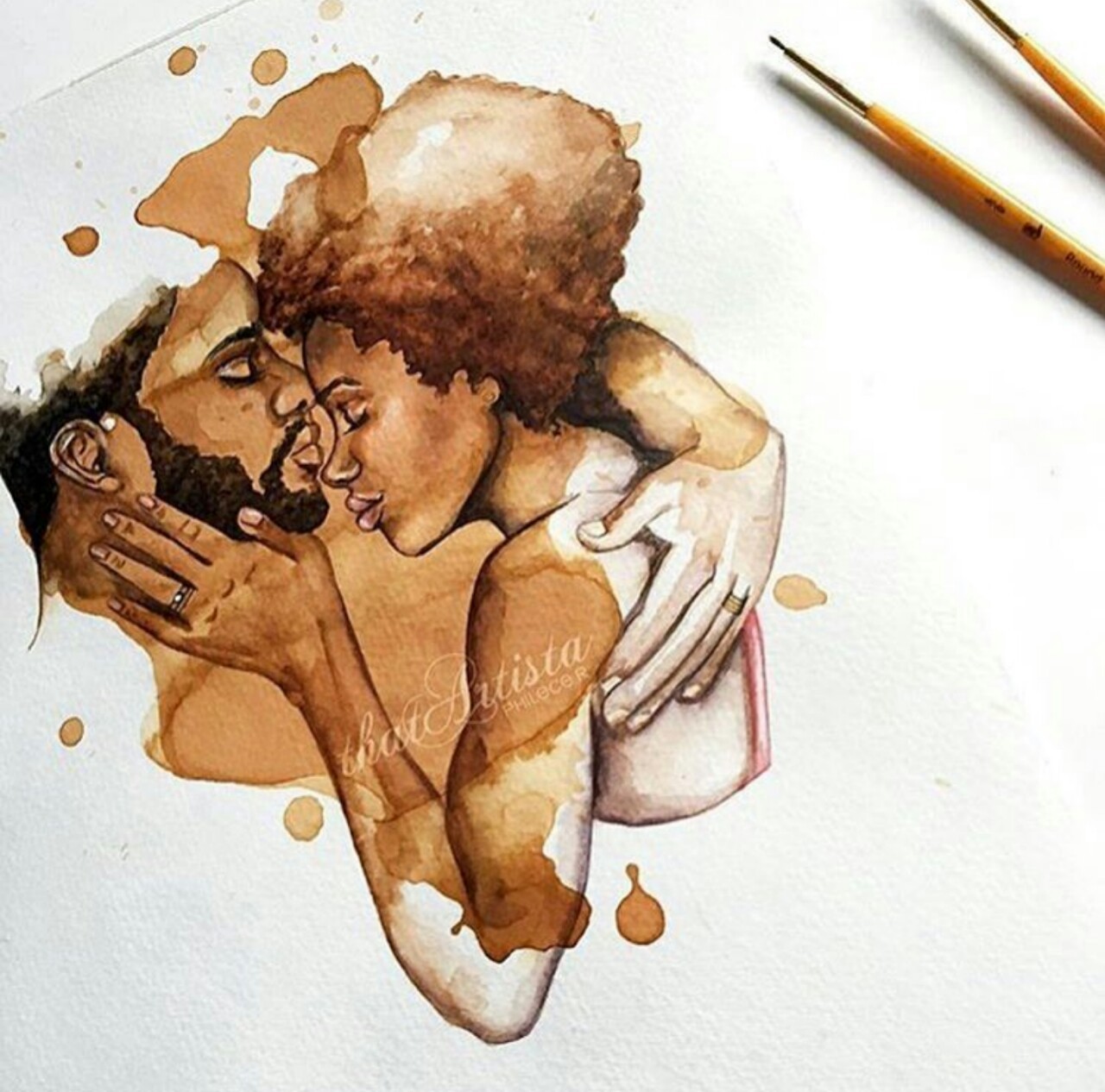 1280x1266 Image Of 1love - Painting Of Black Couples In Love