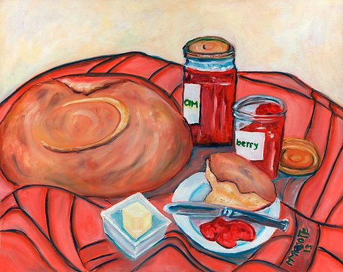 500x396 Paintings That Entice The Senses Michelle Marcotte - Painting Of Bread