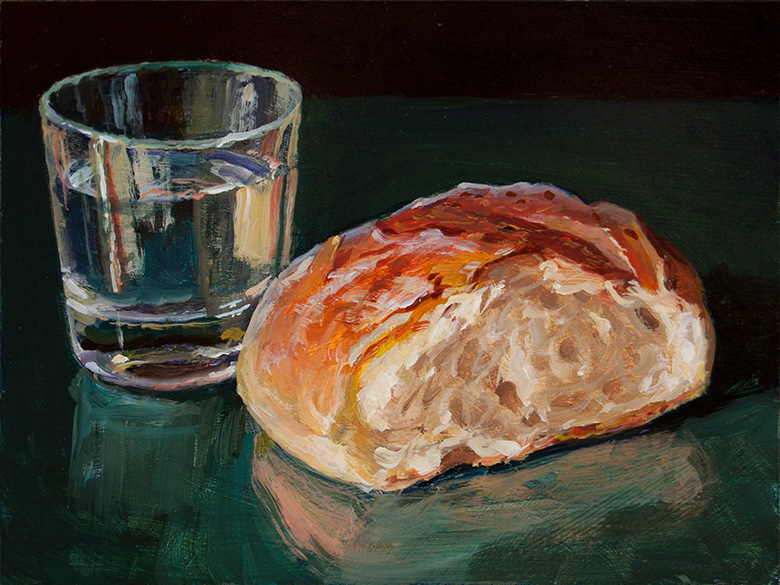 780x585 Wang Fine Art Bread And Water Still Life Painting A Day - Painting Of Bread
