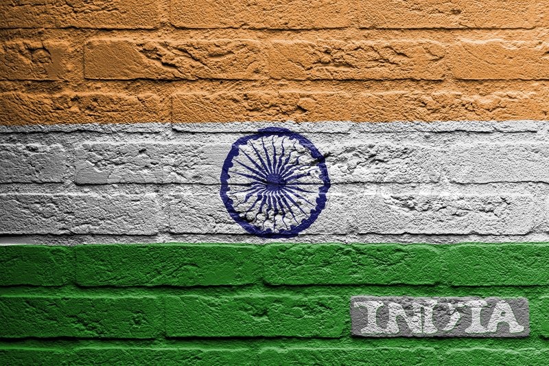 800x533 Brick Wall With A Painting Of A Flag, India Stock Photo Colourbox - Painting Of Brick Wall