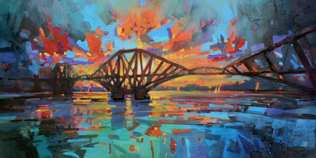 1024x511 Forth Rail Bridge Painting Scott Naismith - Painting Of Bridge