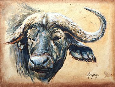 366x279 Cape Buffalo - Painting Of Buffalo