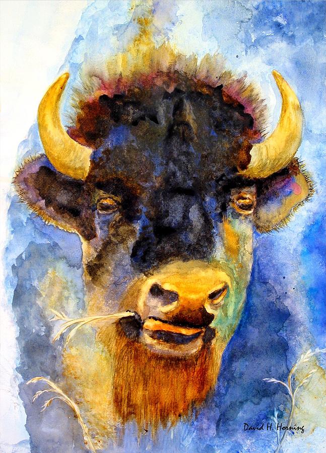 647x900 Spirit Buffalo Painting By David Horning - Painting Of Buffalo