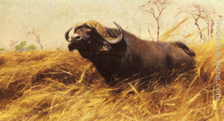 720x390 Wilhelm Kuhnert An African Buffalo Painting Anysize 50% Off - Painting Of Buffalo