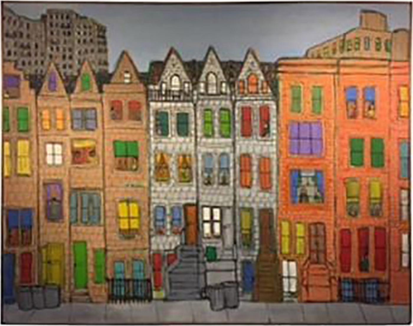 1400x1108 James Rizzi - Painting Of Buildings