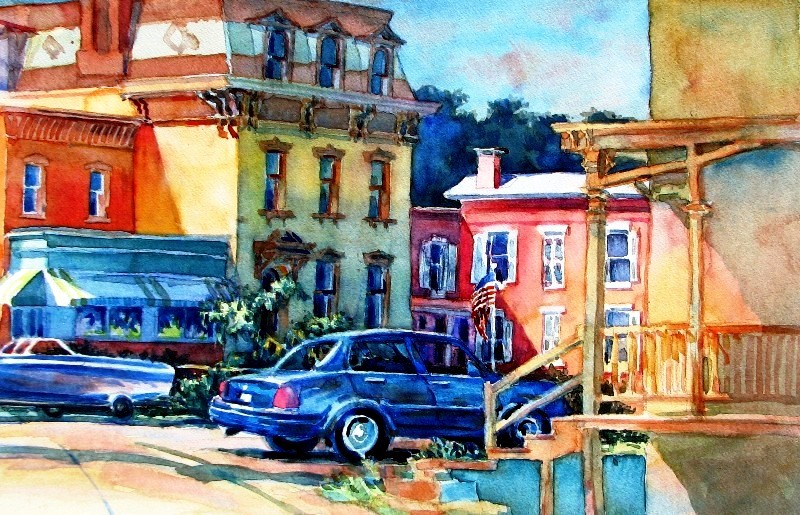 800x515 Tutorial Thread Painting Buildings In The Landscape Loosely - Painting Of Buildings