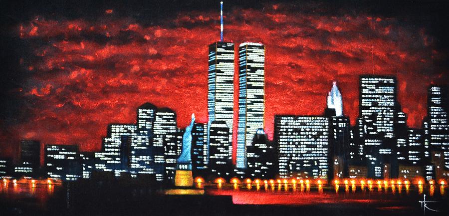 900x433 World Trade Center Buildings Sold Painting By Thomas Kolendra - Painting Of Buildings